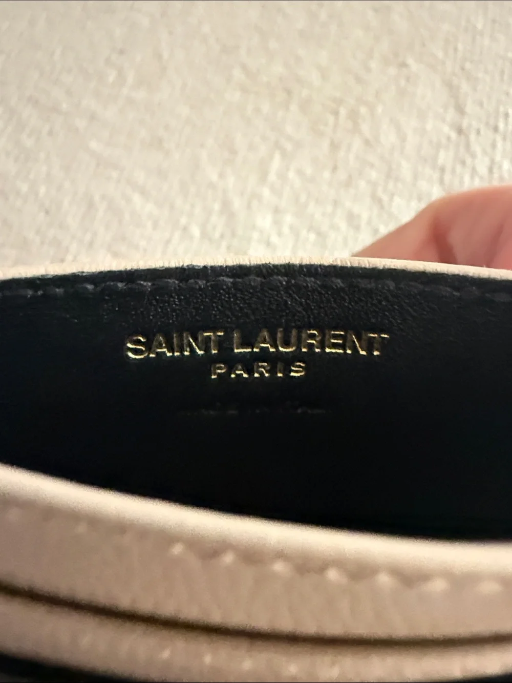 Saint Laurent Taupe Quilted Leather Card Case with Gold YSL Monogram - Picture 3 of 3